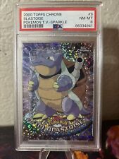 Blastoise 9 Topps Chrome Pokemon T.V. Sparkle PSA 8 2000 Pokémon Card LOW POP 8 picture