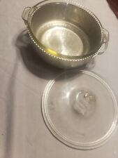 VTG Rare Hammered Aluminum Covered Pyrex Casserole Serving Dish  picture