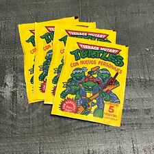RARE ARGENTINA 1992 Teenage Mutant Turtles Trading Cards Sealed Lot x 4 picture