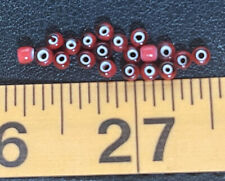 (20) Original Sioux Indian Cherry Red White Heart Trade Beads Venetians 1700's picture