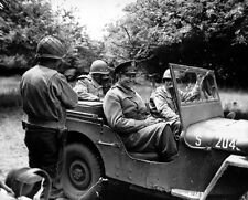 General Dwight D. Eisenhower Omar Bradley in jeep 8 x 10 World War II Photo  462 picture