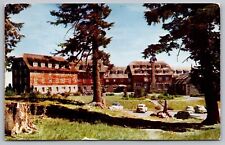 Crater Lake Lodge Resort Old Cars Cancel 1955 California WOB Vintage PM Postcard picture