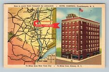 Poughkeepsie NY-New York Hotel Campbell Antique Vintage Souvenir Postcard picture