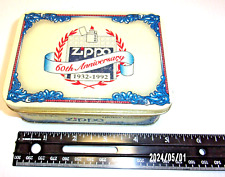 Vintage ZIPPO 60th Anniversary Lighter w/ Tin Box 1932-1992 picture