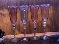 VTG Set Of 4 Beautiful ROYAL DANUBE Crystal Wine Glass Goblets From Romania picture