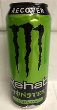 DAMAGED REHAB MONSTER ENERGY DRINK GREEN TEA 1 FULL 15.5 FLOZ CAN DAMAGED BUY IT picture