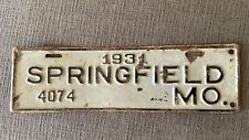 rare 1931 Springfield Missouri License Plate  picture