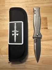 Les George MK3 USA Knife Folding Dagger Titanium CPM-MagnaCut w/ Extra Ti Clip picture