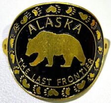 Alaska Hiking / Walking stick medallion with mount tacks LAST FRONTIER bear  picture