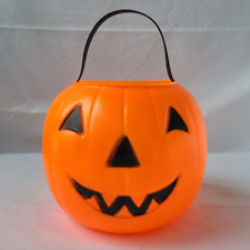 Vintage 1968 Empire Blow Mold Halloween Pumpkin Jack O Lantern Candy Bucket Pail picture