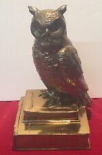 Vintage Heavy Cast Brass OWL Figurine 6.5