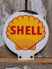 VINTAGE SHELL MOTOR OIL SIGN GAS STATION LUBESTER SERVICE PUMP PLATE TOPPER 6