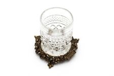Antique Shot / Liquor Glass With Decorative Brass Base MEMENTOS picture