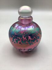 Vintage Studio Art Glass Perfume Bottle, Signed And Dated 1990. Iridescent picture