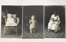 1907-20s 3 Antique Vtg Cyko RPPCs Studio Portraits Baby Boy Mother Calistoga CA picture