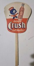VTG ANTIQUE EARLY OLD NOS 1930's ORANGE CRUSH CRUSHY SODA POP 2 SIDED FAN SIGN picture