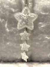 Vintage Frosted Acrylic Shooting Star with 3 Connected Star Tail Ornament 7.5” picture