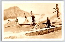 Postcard HI Honolulu Surfers Surfing Woman Outrigger RPPC 1943 Soldier Mail R82 picture