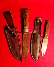 Vintage Pair Of Bowie Knives With Sheaths  picture