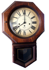 STUNNING 8 DAY WORKING HARRIS & MALLOW USA WESTMINSTER CHIME RUSTIC WALL CLOCK picture