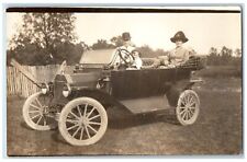 c1910's Ford Man Woman Child Driving Ohio OH RPPC Photo Unposted Postcard picture