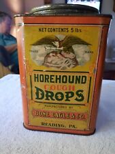 HTF Early 1900s Antique Bone Eagle HOREHOUND COUGH DROPS TIN Reading, PA AMAZING picture