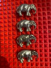 Four Old and Rare Silver Elephant Salt and Pepper Shakers picture