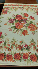 April Cornell Vtg Cotton Tablecloth Red Roses on Beige 51