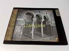 INK HISTORIC Magic Lantern GLASS Slide SPAIN SEVILLE ALCOVE OF THE SULTANA picture