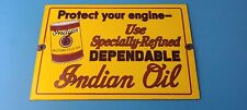 Vintage Indian Motorcycle Oil Sign - Porcelain Part Motor Service Parts Gas Sign picture