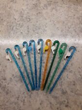 Vintage Lot (9) Cane Glitter Swizzle Sticks w/Whistles 6