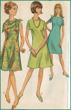 1960s Vintage Flared A-Line Dress & Scarf Simplicity 6914 Pattern Sz 12  B 32 picture