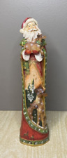 Custom Made Tall Skinny Pencil Santa Claus Old World Style with Reindeer picture