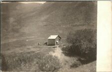 Vtg RPPC Tiny House, Horses, Person picture