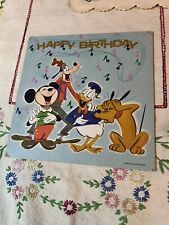 Vintage 1960's Disney Happy Birthday Record Card 33 1/3 RPM Mickey Goofy  Pluto picture