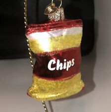 Old World Bag Of Chips Christmas Ornament Blown Glass Mercks OWC picture