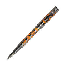 Conklin Endura Deco Crest Fountain Pen in Orange with Gunmetal Trim - Extra Fine picture