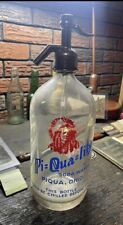 Vintage Rare 1950’s Pi-Qua-Lity Piqua Ohio Indian ACL Seltzer Soda Bottle picture