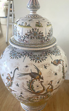 Ceramic Large  Ginger Jar  Hand Painted Estrela de Conimbrica Portugal Vintage picture