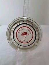 Vintage Light Smokey Glass Ashtray with Red Lettering from Fabulous Flamingo picture