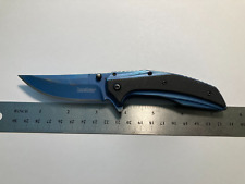 Kershaw Outright Pocket Knife Flipper Blue Handle Plain edge 8320 picture