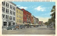 St Albans Vermont~North Main Street~Franklin Trust Savings Bank~Stores~1920 Cars picture