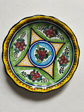 ARTE CRUZ TALAVERA Pue Mex - Decorative Hand-Painted Pottery Plate - 8” picture