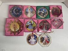 LOT of 10 BARBIE PORCELAIN DISC ORNAMENTS FROM ENESCO (1996) picture