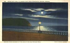 Moonlight View Tillamook Head from Coastal Highway Seaside Oregon 1937 Postcard picture