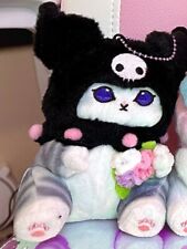 Mofusand x Sanrio Kuromi Cat Plush Doll Keychain New Without Tags picture