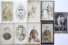 9- 1800's German Czech and Polish Soldier Military CDV Photos With Swords picture