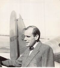 MONTECITO CA~GEORGE HAMMOND AT TAIL OF VULTEE V-1A AIRCRAFT ~1936 PHOTO picture