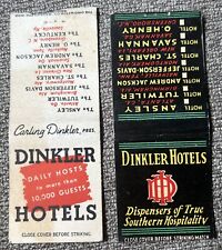 Vintage Dinkler Hotels Matchbook Cover Lot Of 2, Pres. Carling Dinkler picture