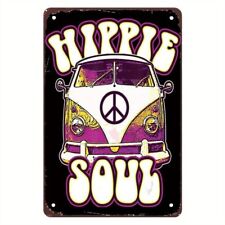 Hippie Soul Car Hippies Peace Vintage Retro Tin Sign picture